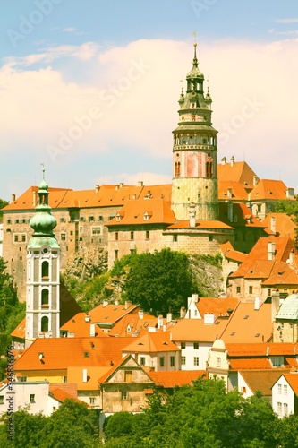 Wallpaper Mural Czech Republic - Cesky Krumlov. Retro color filtered style. Torontodigital.ca