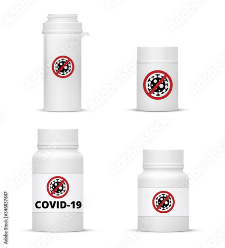 COVID-19 pills bottle photo