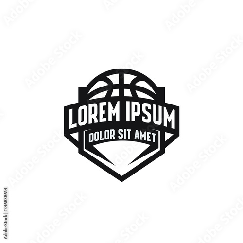 basketball team tournament black logo icon design vector