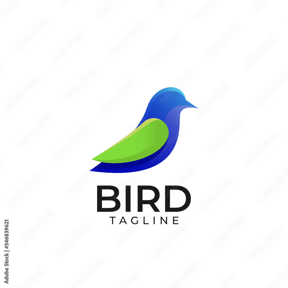 Fototapeta premium Colorful abstract bird logo design template