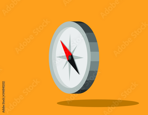Compass isometry. Flat vector illustration. EPS10