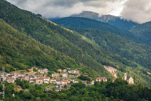Cembra Valley landscape : the village of Cembra, Valle di Cembra, Trentino Alto Adige, northern Italy