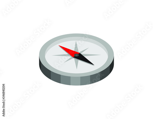 Compass isometry. Flat vector illustration. EPS10