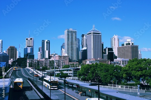 Brisbane city, Australia. Vintage filtered colors style. © Tupungato