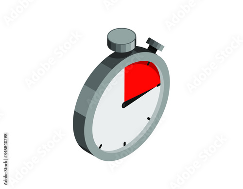Chronometer isometric on a white background. Flat vector design.