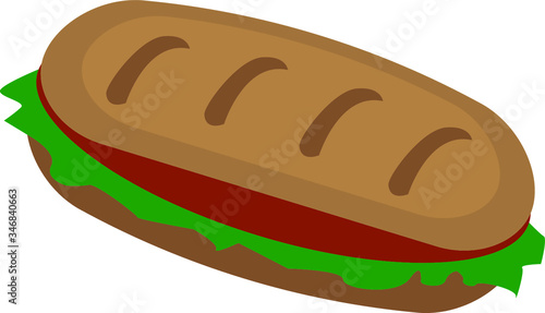 Sandwich with salad cartoon design vector icon