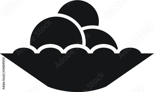 Ice cream in bowl vector icon
