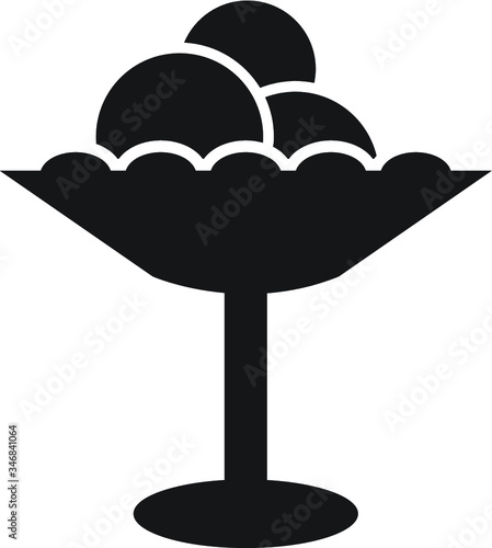 Ice cream in bowl vector icon