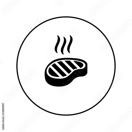 Barbecue grill steak vector icon