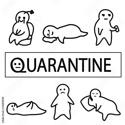 
Funny quarantine memes. My quarantine days. Cartoon.