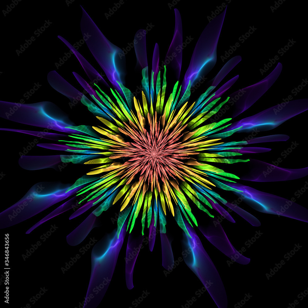 3d effect - abstract floral fractal graphic 3d effect - abstract floral fractal graphic