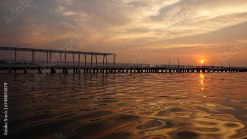 coucher de soleil sur ponton