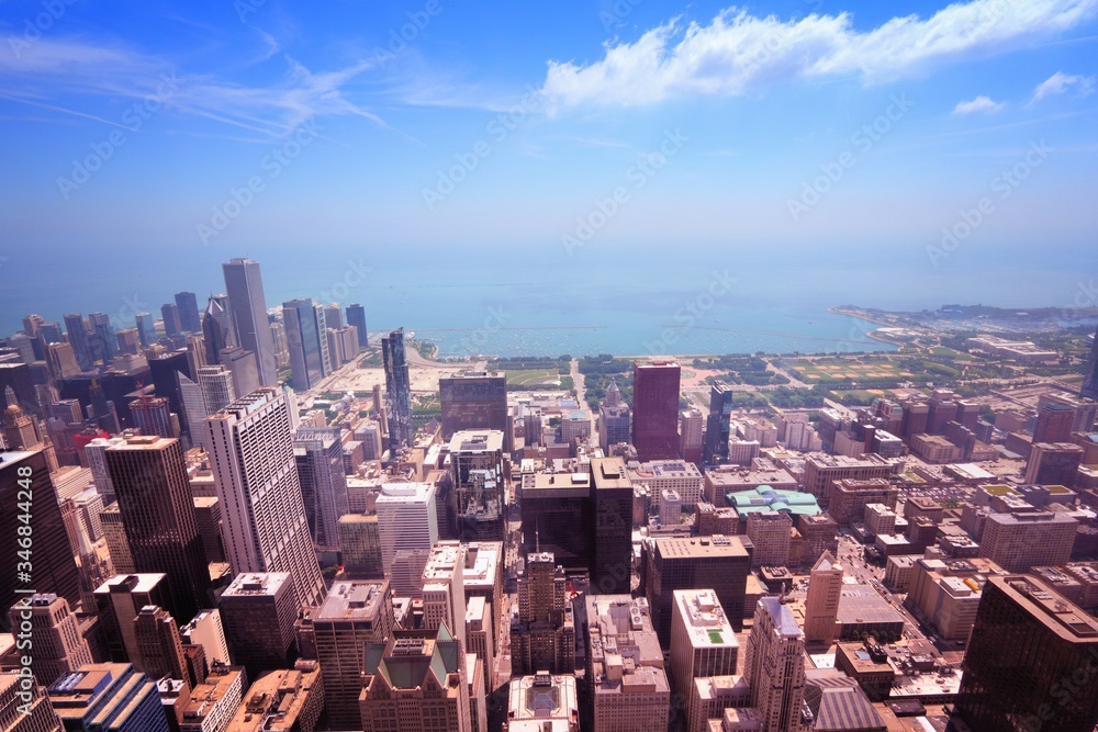 Fototapeta premium Chicago, Illinois. Filtered image style.