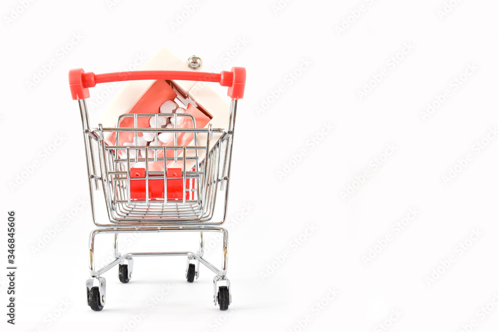 Teeth, Dental in shopping cart isolated on white background. Idea for teeth model dentist. Teeth, Dental in shopping cart isolated on white background. Idea for teeth model dentist.