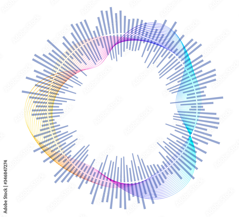 Color circle equalizer isolated on white background16 Color circle equalizer isolated on white background16