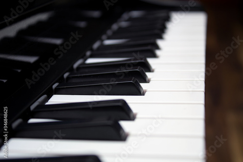 Wallpaper Mural Black and white piano keys close-up. Torontodigital.ca