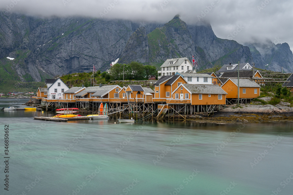 Il villaggio di hamnoy alle isole Lofoten, Isole Lofoten, Norvegia