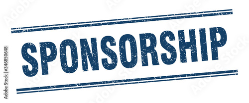 sponsorship stamp. sponsorship label. square grunge sign