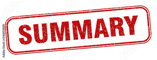 summary stamp. summary square grunge sign. label