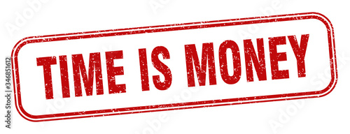 Foto time is money stamp. time is money square grunge sign. label