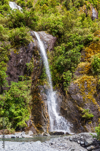 Waterfall near Franz Joseph Glacier. South Island  New Zealand