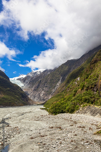 Panorama of Glacier valley. South Island, New Zealand