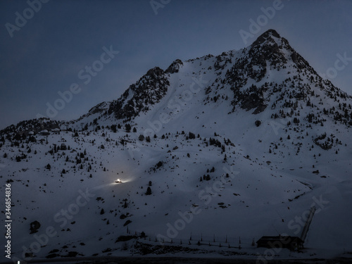 snowplow in the snow mountain