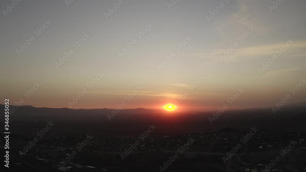 Drone shot of the sunset in Arequipa Drone shot of the sunset in Arequipa