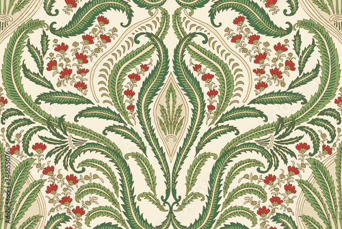 Hand-drawn Seamless Pattern Design, Paisley Style