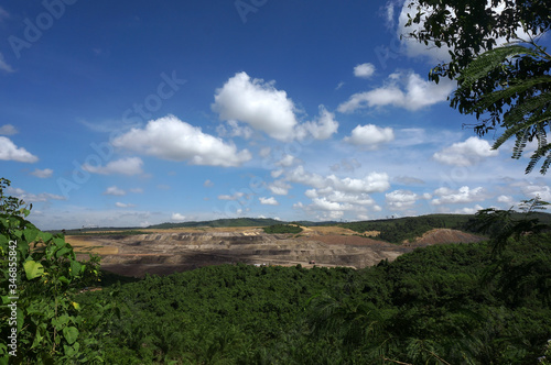 Landscape view of open pit coal mining. Location: Sangatta, East Kalimantan/Indonesia.      photo