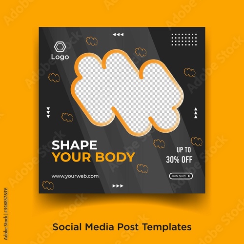 Fitness gym social media banner template