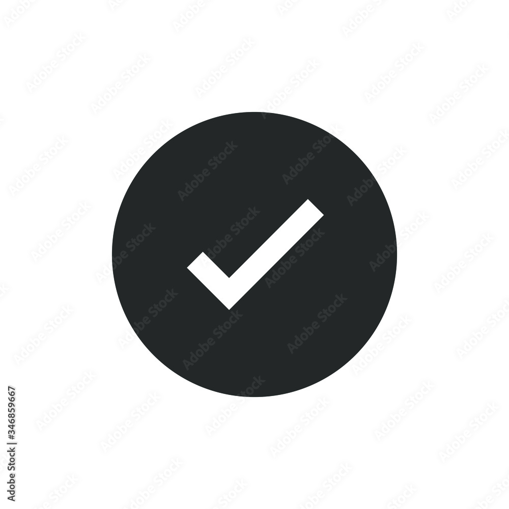 Simple icon of a checkmark with fill color style design Simple icon of a checkmark with fill color style design