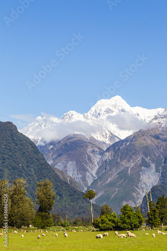 Landscapes of South Island. Southern Alps, New Zealand