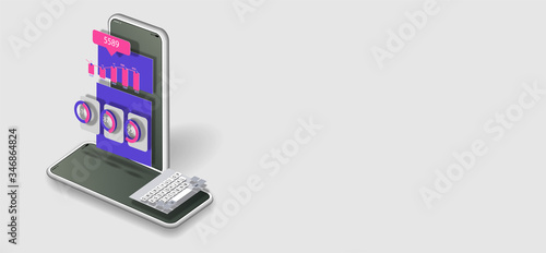Mobile application interface with currency exchange rate and numeric keypad on the phone screen