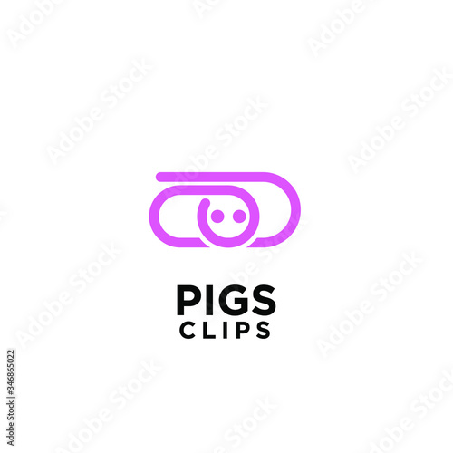 simple pencil clip logo icon design template