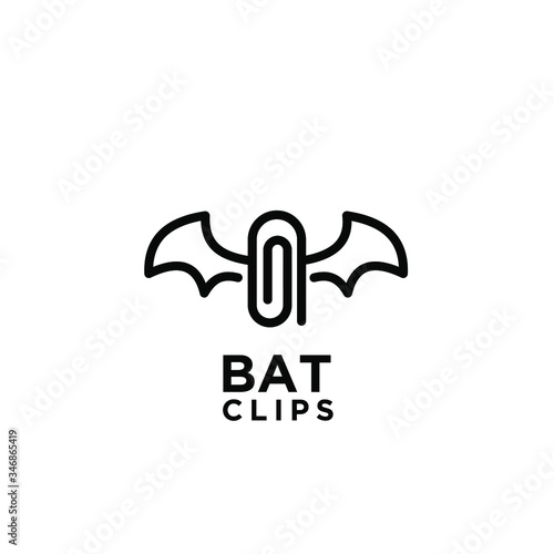 simple bat clip logo icon design template