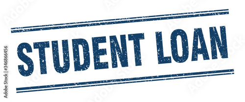 student loan stamp. student loan label. square grunge sign