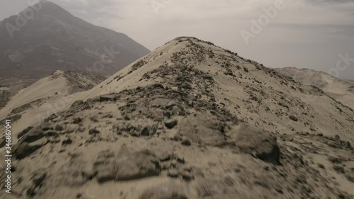 Drone shot of the Sandy Mountains in Peru