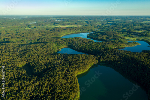 Lithuanian lakes and woods from above