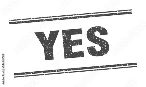yes stamp. yes label. square grunge sign