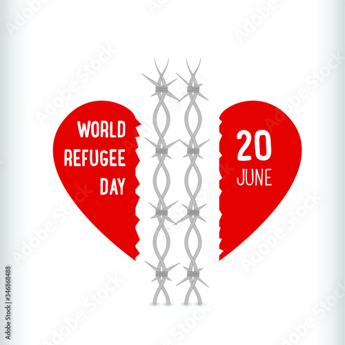 World Refugee day celebration card vector design illustration.