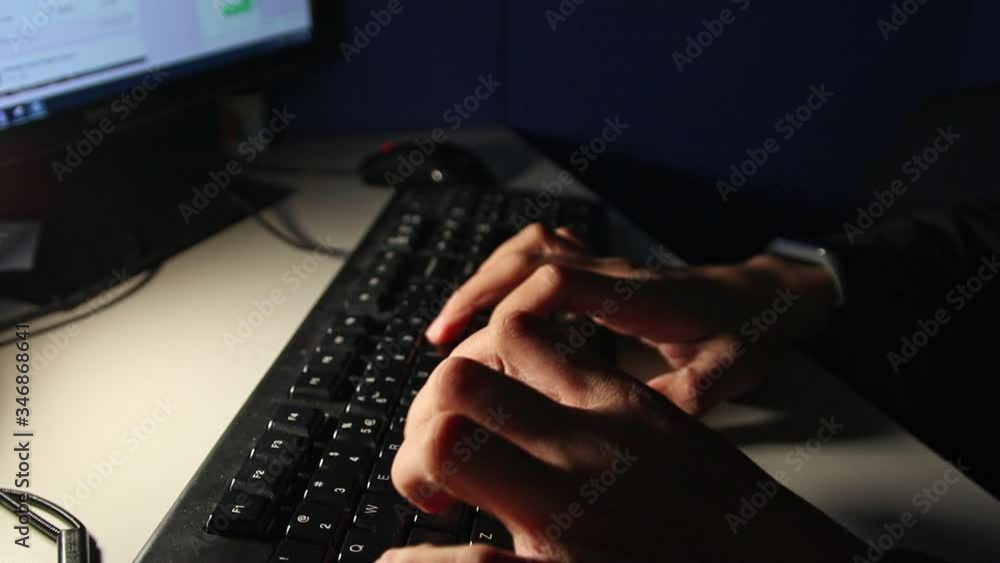 Typing on the keyword - Working at home - Close up Typing on the keyword - Working at home - Close up