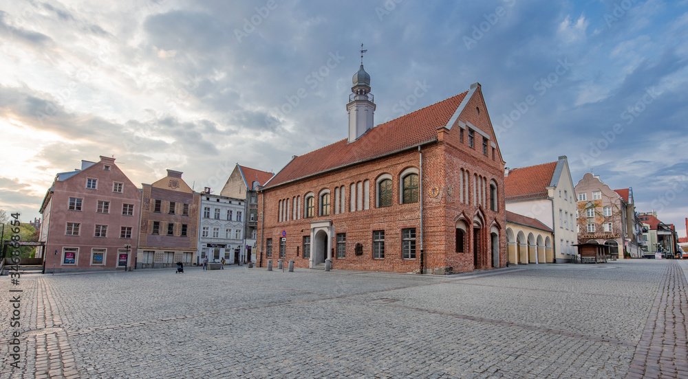 Old town hall in Olsztyn in the center of the old town, Poland