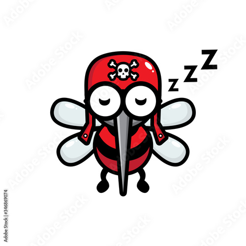 cute mosquito mascot vector design