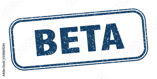 beta stamp. beta square grunge sign. label