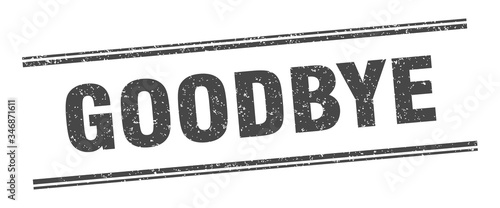 goodbye stamp. goodbye label. square grunge sign
