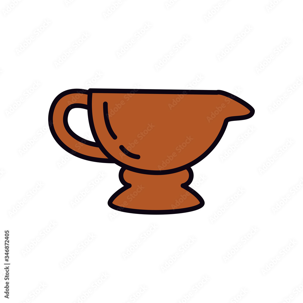 EID mubarak concept, arabic tea cup icon, line and fill style EID mubarak concept, arabic tea cup icon, line and fill style