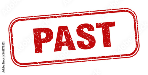 past stamp. past square grunge sign. label
