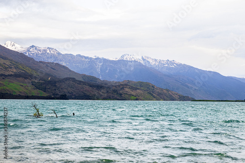 Wanaka lake. Cliffs and water. South Island, New Zealand © Victor