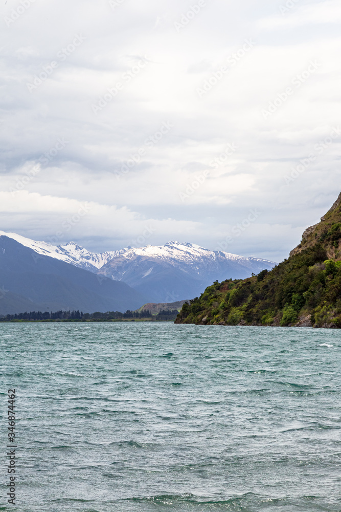 Landscapes of South Island: Wanaka lake. New Zealand